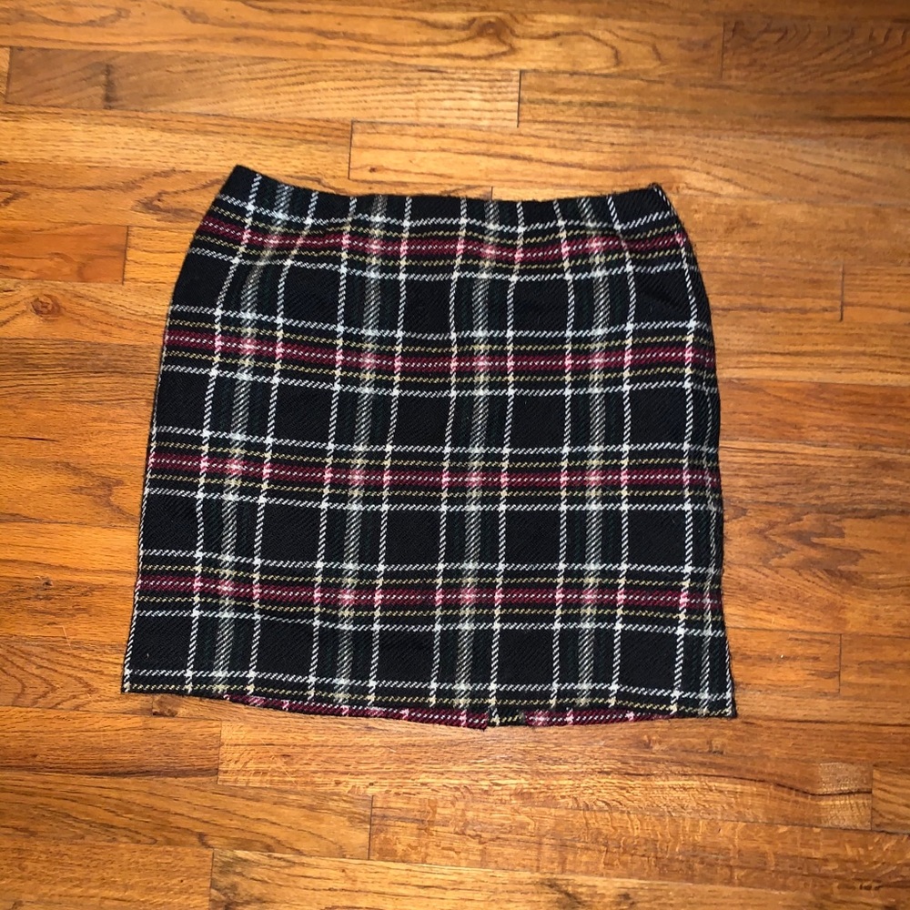 Mid Length Plaid Skirt